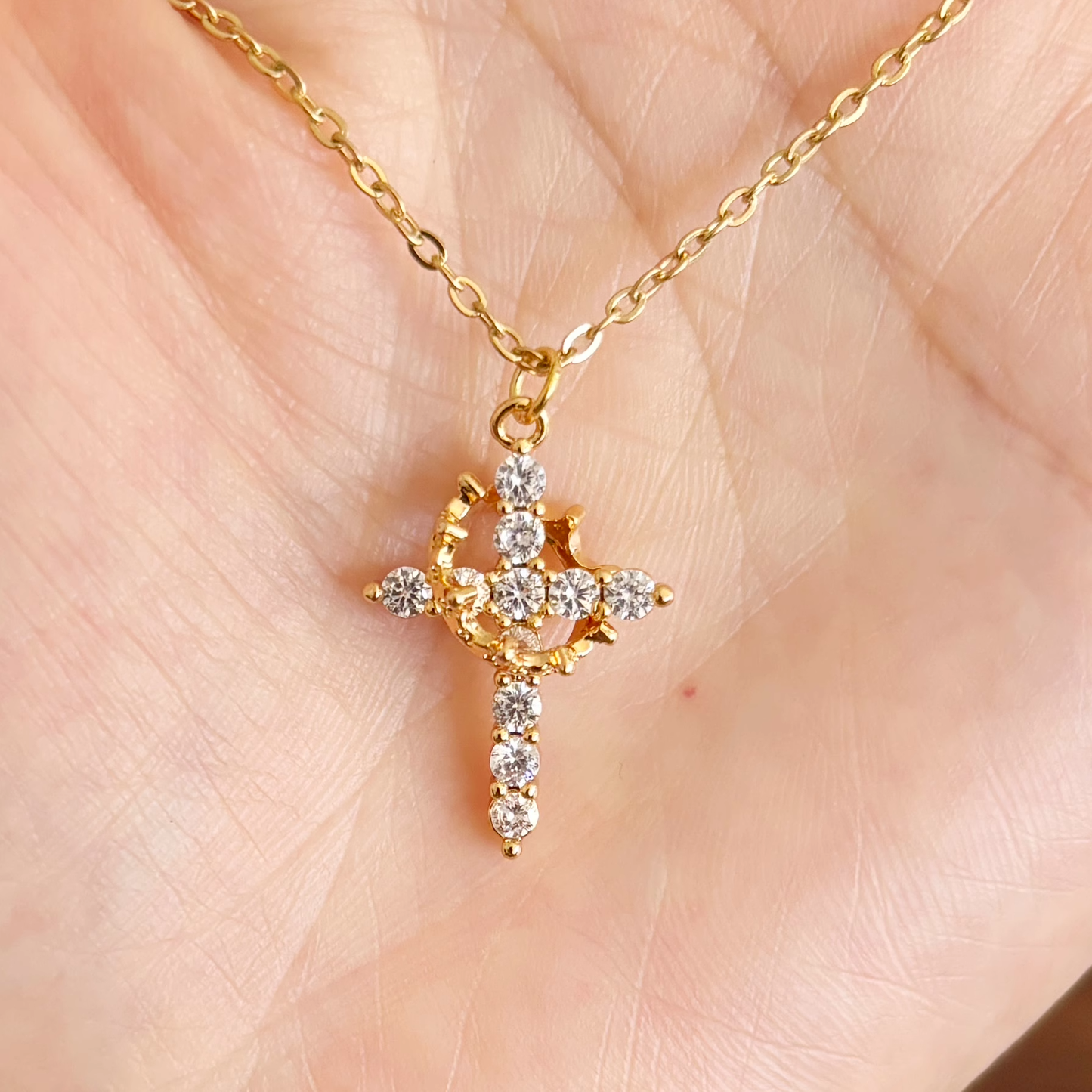 Crown Cross Necklace