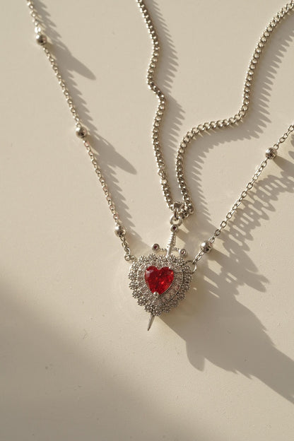 Couple Jewelry - Heart and  Sword Necklace-Huntsman Necklace-Sword Necklace